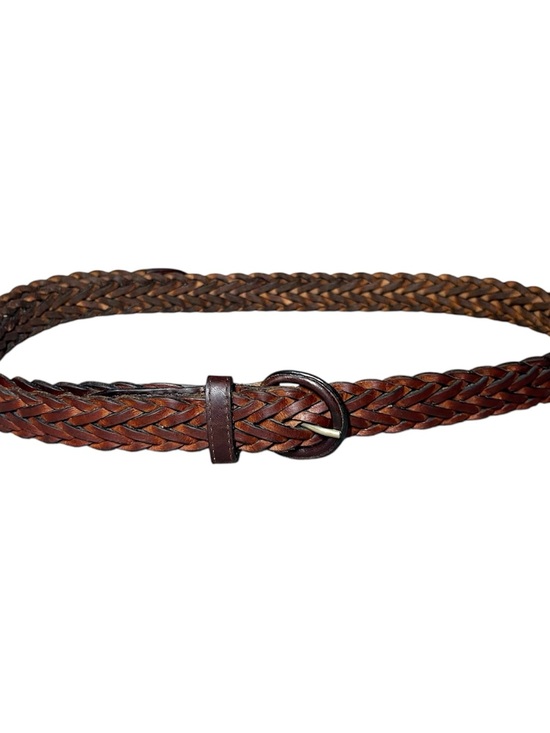 Other - Vintage Dark Brown Braided Leather Belt – Made in Uruguay – Size 34 (85 cm)